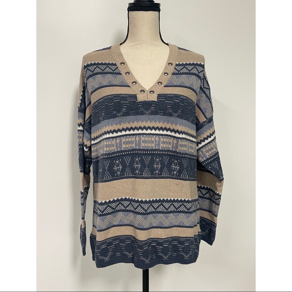 Chaps V-Neck Sweater Size L
